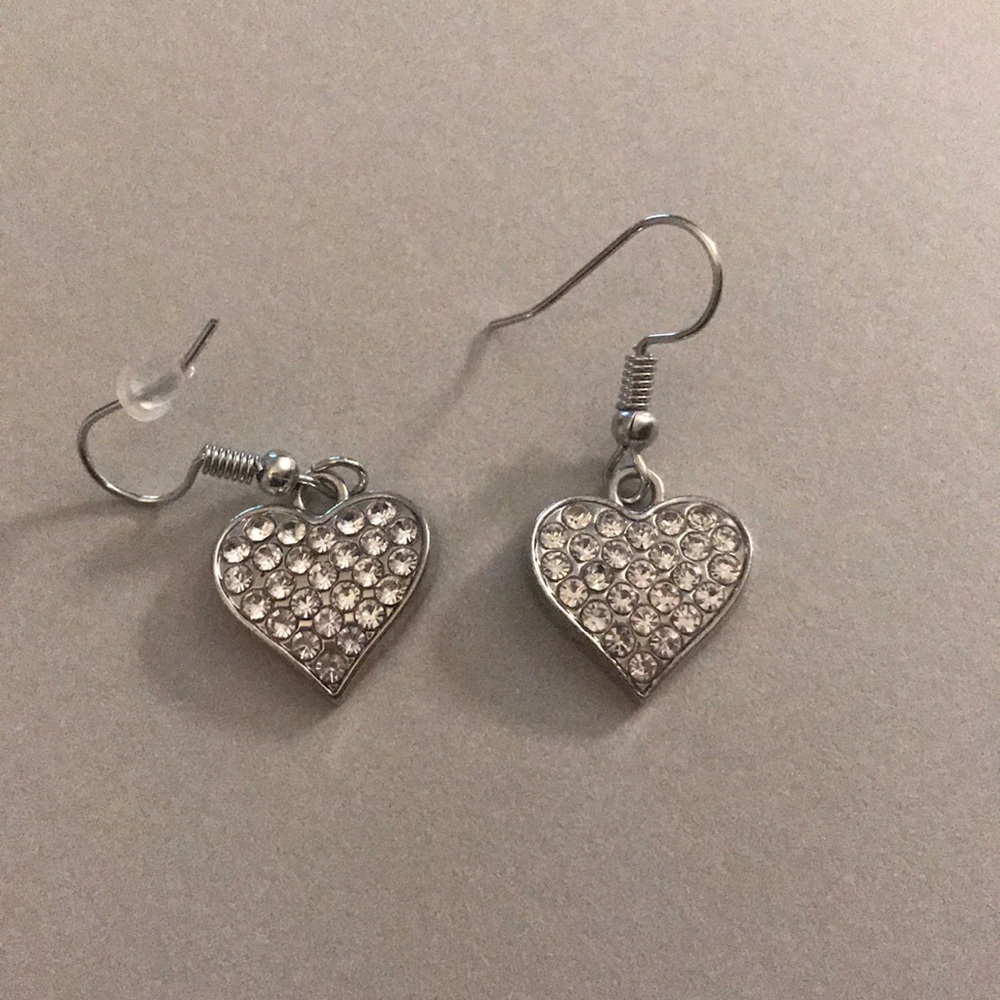 Small silver heart earrings